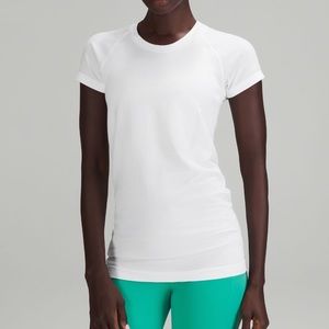 Lululemon White Swiftly Tech Short-Sleeve Shirt